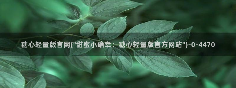 糖心vlog官网入：糖心轻量版官网(\